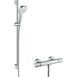 Sprchový systém Hansgrohe Raindance Select E na stěnu s termostatickou baterií bílá/chrom 27082400