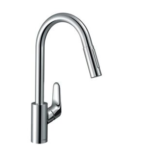 Dřezová baterie Hansgrohe Focus s vytahovací sprškou, 2 proudy chrom 31833000