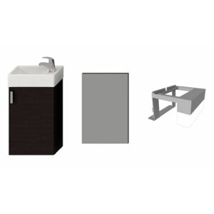 Koupelnová skříňka s umyvadlem Jika Petit 38,4x22,1x67,5 cm dub tmavý H4535141753021