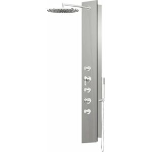 Sprchový panel Sapho FLAT OVAL na stěnu s termostatickou baterií aluminium 80622-1300