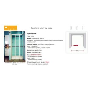 Atypické sprchové dveře SUPERNOVA - ASDP3 90x188cm satin transparent GB1910030342