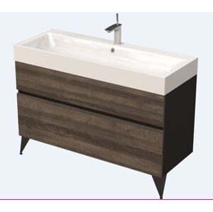 Koupelnová skříňka pod umyvadlo Naturel Luxe 120x56x46 cm černá břidlice/dřevo lesk LUXE120CDLBU