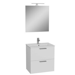 Koupelnová sestava s umyvadlem zrcadlem a osvětlením Vitra Mia 59x61x39,5 cm bílá lesk MIASET60B