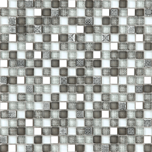 Skleněná mozaika Premium Mosaic šedá 30x30 cm lesk MOSV15MIXGY