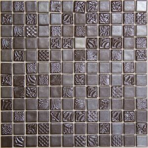Skleněná mozaika Mosavit Pandora wengue 30x30 cm lesk PANDORAWE50