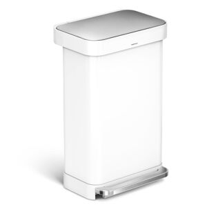 Odpadkový koš volně stojící Simplehuman Pedal bin 45 l Bílá ocel lesk SHCW2027