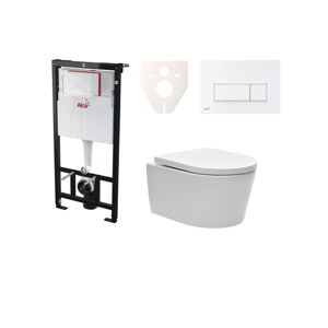 Cenově zvýhodněný závěsný WC set Alca do lehkých stěn / předstěnová montáž+ WC SAT Brevis SIKOASW7