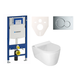 Cenově zvýhodněný závěsný WC set Geberit do lehkých stěn / předstěnová montáž+ WC Glacera Alfa SIKOGES3A2