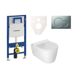 Cenově zvýhodněný závěsný WC set Geberit do lehkých stěn / předstěnová montáž+ WC Glacera Alfa SIKOGES3A3