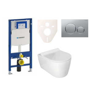 Cenově zvýhodněný závěsný WC set Geberit do lehkých stěn / předstěnová montáž+ WC Glacera Alfa SIKOGES3A42
