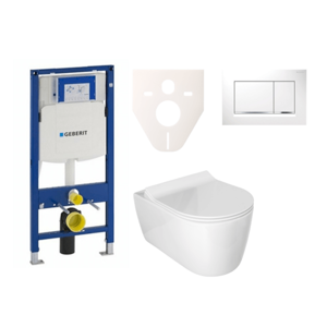 Cenově zvýhodněný závěsný WC set Geberit do lehkých stěn / předstěnová montáž+ WC Glacera Alfa SIKOGES3A5