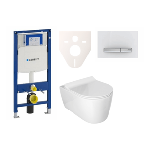 Cenově zvýhodněný závěsný WC set Geberit do lehkých stěn / předstěnová montáž+ WC Glacera Alfa SIKOGES3A8