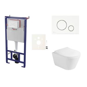 Cenově zvýhodněný závěsný WC set SAT do lehkých stěn / předstěnová montáž+ WC Glacera Ava SIKOSSAVA70K
