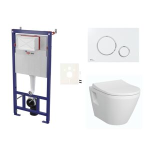 Cenově zvýhodněný závěsný WC set SAT do lehkých stěn / předstěnová montáž+ WC VitrA Integra SIKOSSINTRE70K