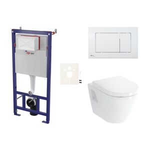 Cenově zvýhodněný závěsný WC set SAT do lehkých stěn / předstěnová montáž+ WC VitrA Integra SIKOSSINTSC20K