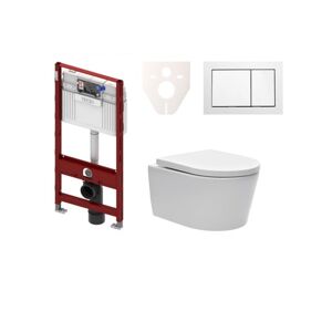 Cenově zvýhodněný závěsný WC set TECE do lehkých stěn / předstěnová montáž+ WC SAT Brevis SIKOTS3W1