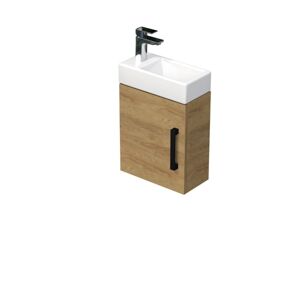 Koupelnová skříňka s umyvadlem SAT Cube Way 40x47,5x20 cm dub Hickory mat CUBE320401DCDH