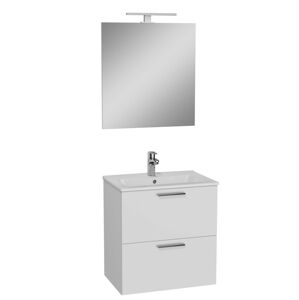 Koupelnová sestava s umyvadlem zrcadlem a osvětlením Vitra Mia 59x61x39,5 cm bílá lesk MIASET60B2