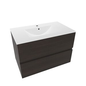 Koupelnová skříňka s umyvadlem Naturel Verona 80x50x45,5 cm tmavé dřevo mat VERONA80TDU3